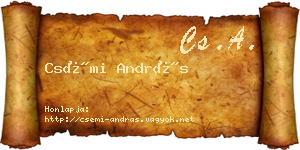 Csémi András névjegykártya
